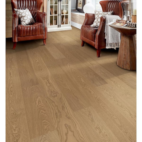 Purvis White Oak 1/2 in. T x 7.5 in. W Tongue and Groove Wire Brushed Engineered Hardwood Flooring (31.09 sqft/case)
