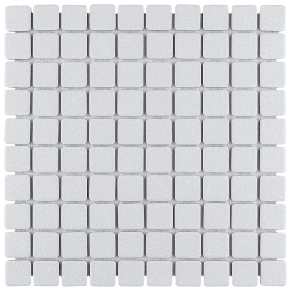 Merola Tile Crystalline Square White 11-3/4 in. x 11-3/4 in. Porcelain Mosaic Tile (9.8 sq. ft./Case)