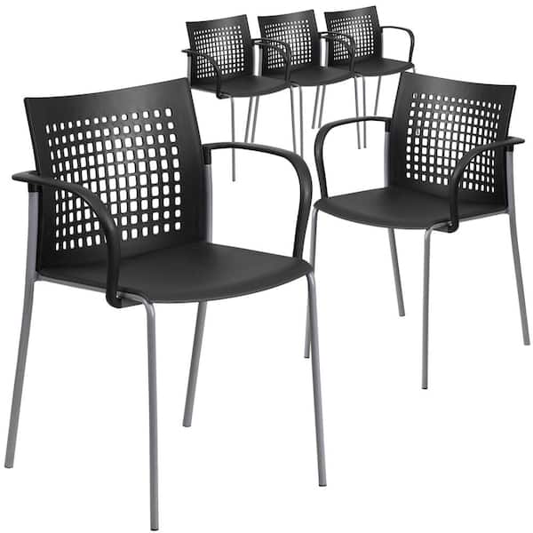 Carnegy Avenue Black Plastic Stack Chairs (Set of 5)