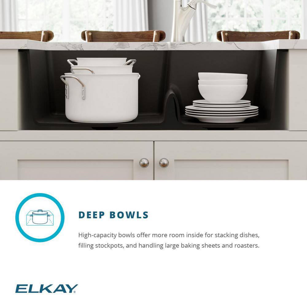 Dusk Gray Stone Double Bowl Undermount Kitchen Sink