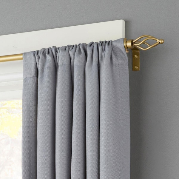 Kenney 28 in. - 48 in. Telescoping 1/2 in. Curtain Rod Kit in Gold with Spiral Finial