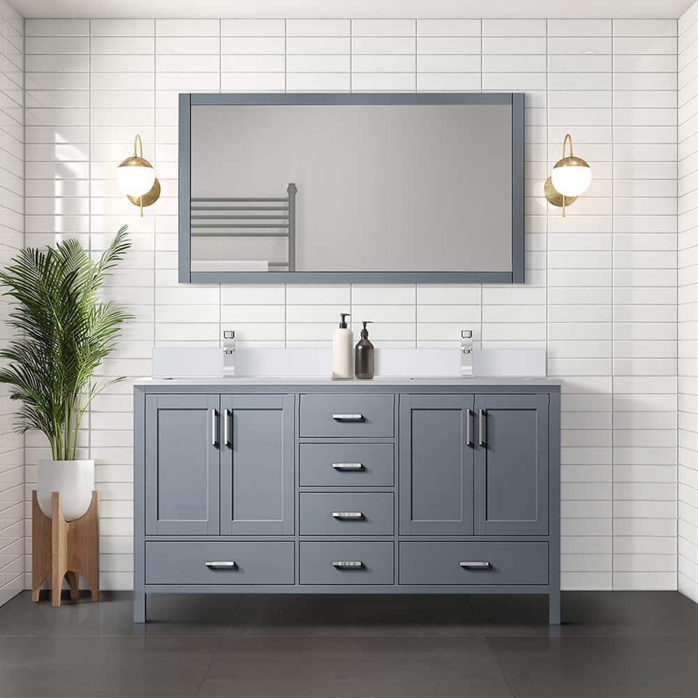 Lexora Jacques 72 in. W x 22 in. D Dark Grey Bath Vanity and Cultured  Marble Top LVJ72DB300 - The Home Depot