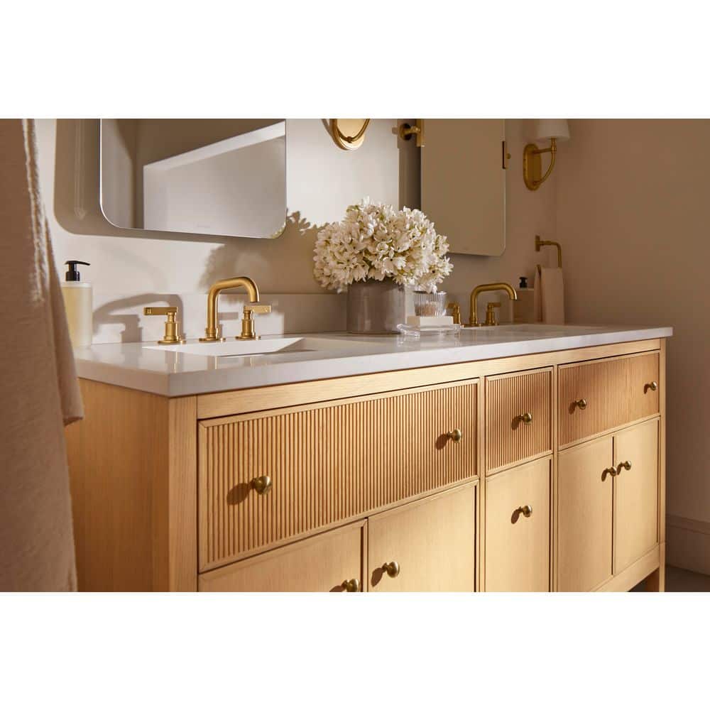 Round Vibrant Brushed Brass Cabinet Knob with Mounting Hardware
