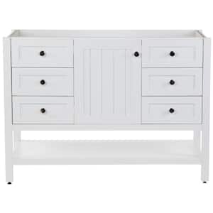 Lanceton 48 in. W x 22 in. D x 34 in. H Bath Vanity Cabinet without Top in White