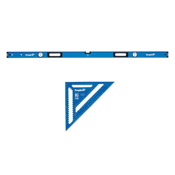 72 in. Box Beam Level With 12 in. Laser Etched Aluminum Rafter Square