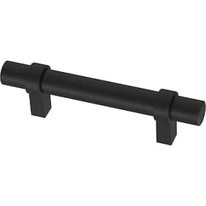 Simple Wrapped Bar 3 in. (76 mm) Matte Black Cabinet Drawer Pull (10-Pack)