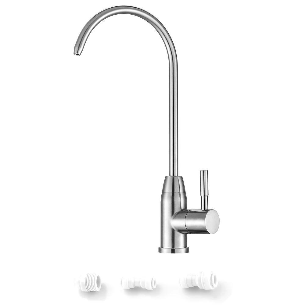 Deck Mounted 304SUS Kitchen Sink Single Cold Water Facuet Tap Brushed Nickel