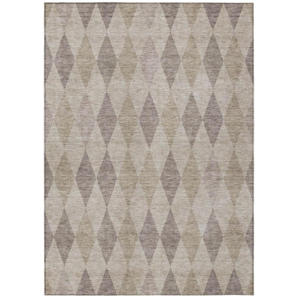 Beige Taupe and Brown 10 ft. x 14 ft. Woven Geometric Rectangle Indoor/Outdoor Area Rug price history on PriceWatchPro