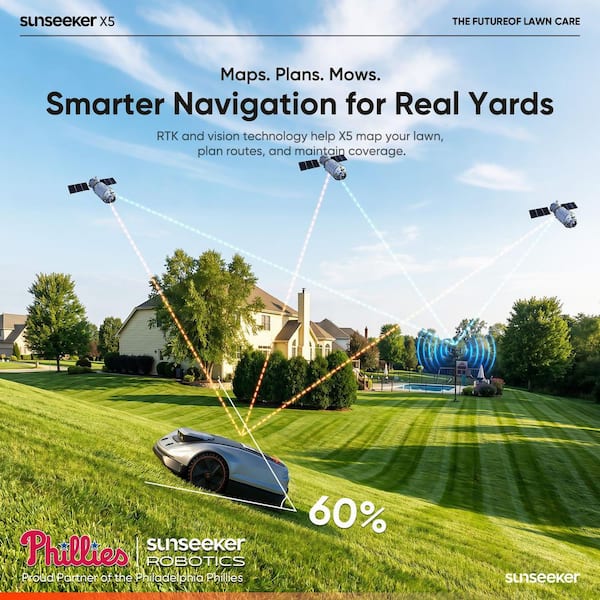 SUNSEEKER X5 AWD Wireless 8 in. Robot Lawn Mower for 0.5 Acre, No