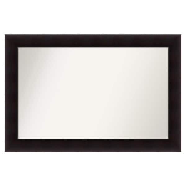 Amanti Art Portico Espresso 41.75 in. x 27.75 in. Custom Non-Beveled Wood Framed Batthroom Vanity Wall Mirror