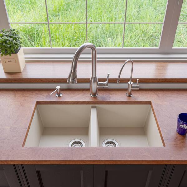 ALFI 46 Double Bowl Granite Composite Kitchen Sink with