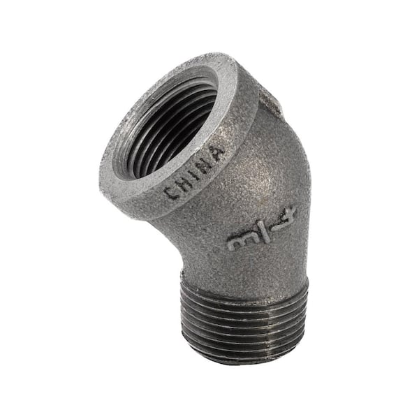 3/4 in. Black Malleable Iron 45-Degree FPT x MPT Street Elbow Fitting