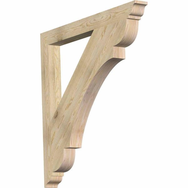 Ekena Millwork 4 in. x 44 in. x 44 in. Douglas Fir Olympic Traditional Rough Sawn Bracket