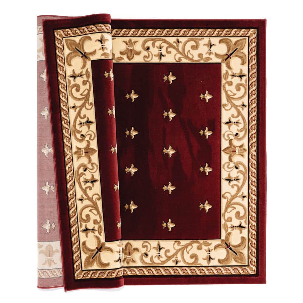 Bristol Elegance Burgundy Synthetic 3' x 4' Tufted Area Rug