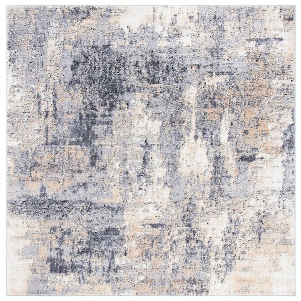 SAFAVIEH Amelia Gray/Gold 5 ft. x 5 ft. Distressed Square Area Rug