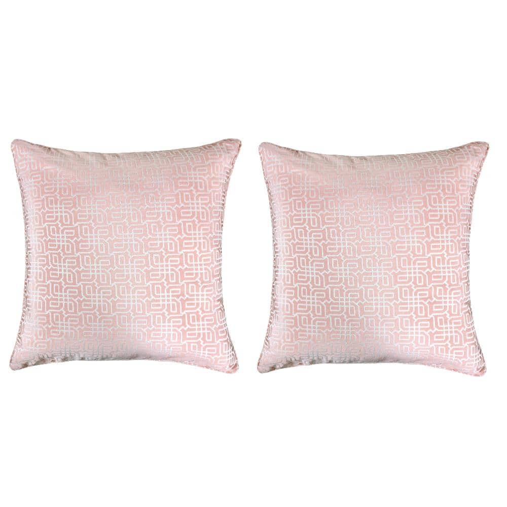 Seana Rose-Pink Geometric Polyester 20 in. x 20 in. Throw Pillow (Set of 2) price history on PriceWatchPro