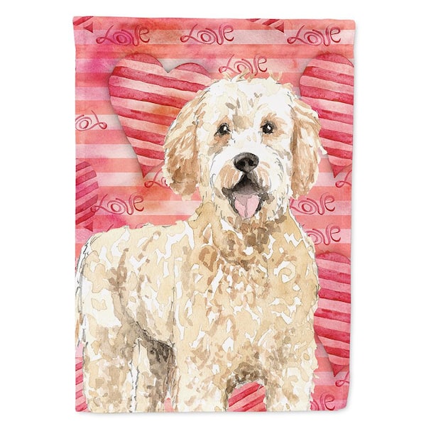 Caroline's Treasures 11 in. x 15-1/2 in. Polyester Love a Goldendoodle 2-Sided 2-Ply Garden Flag