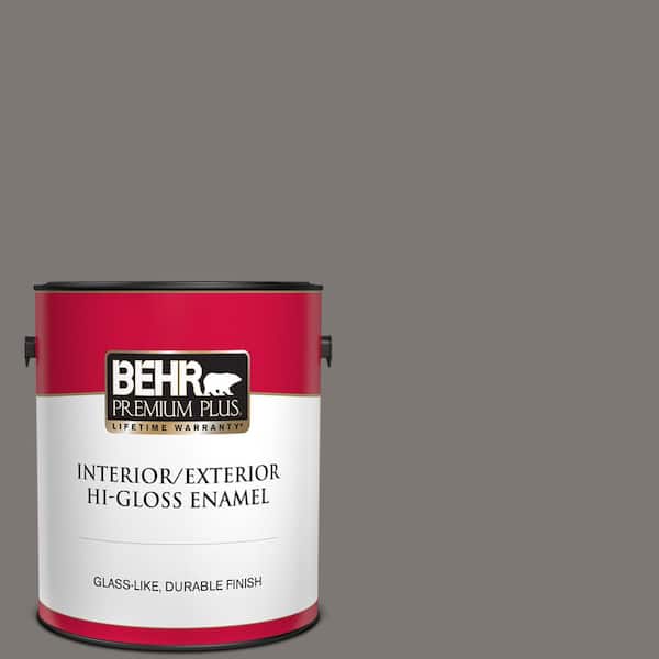 BEHR PREMIUM PLUS 1 gal. #790F-5 Amazon Stone Hi-Gloss Enamel Interior/Exterior Paint