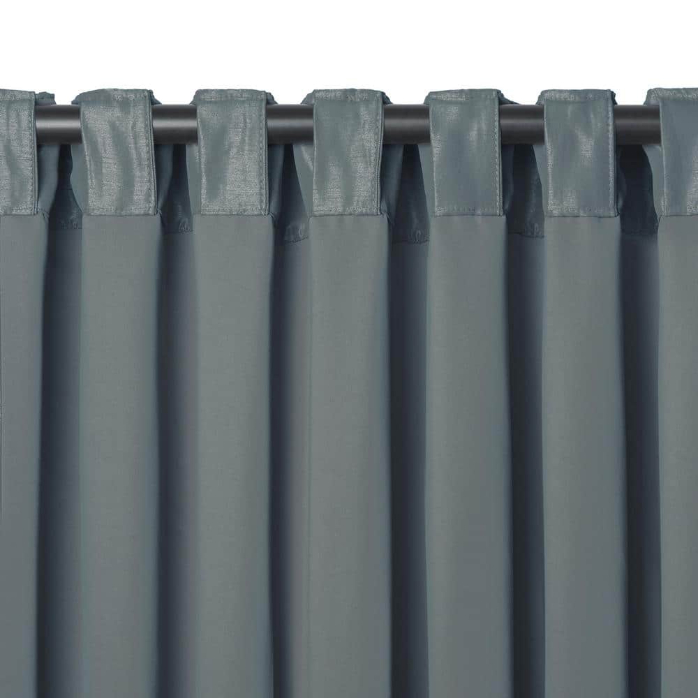 Dusty Blue Polyester Waterfall Rod Pocket Window Valance, 52" x 36"