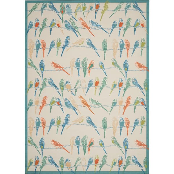 Waverly Retweet Multicolor 5 ft. x 7 ft. Animal Print Transitional Indoor/Outdoor Patio Area Rug