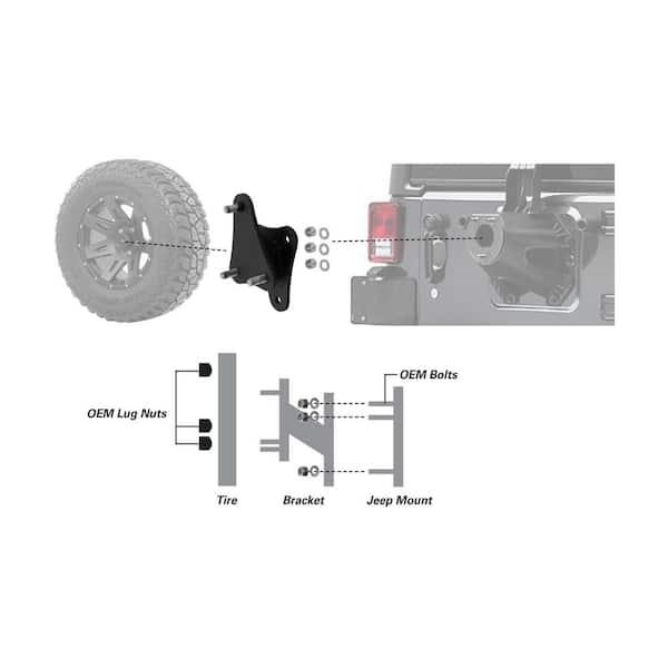 Black Rear Tow Hitch Receiver for 2007-2018 Jeep Wrangler JK Class 3 2000  Lbs