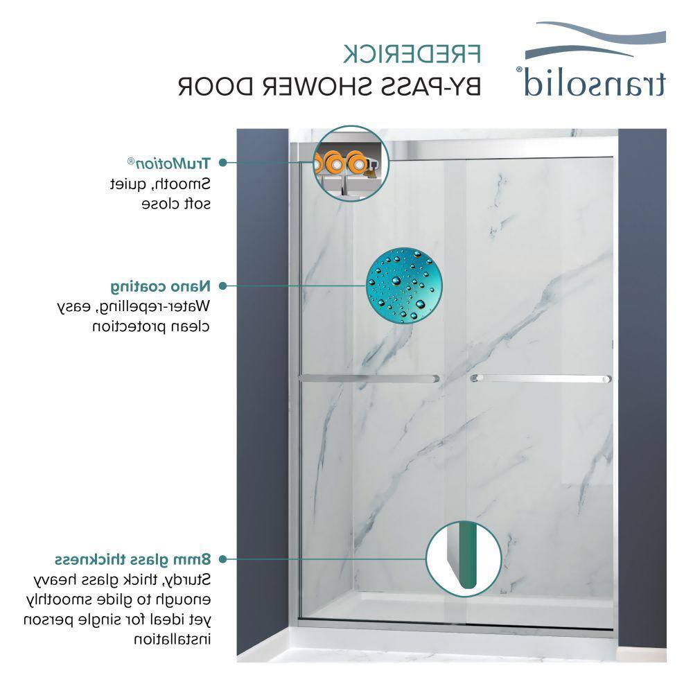 Frederick 59" Polished Chrome Semi-Frameless Sliding Shower Door