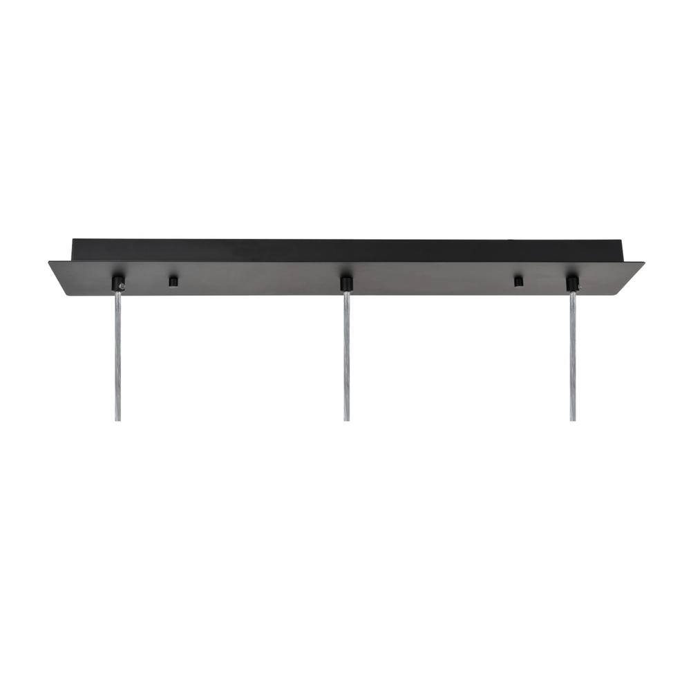 Matte Black 3-Light LED Kitchen Island Pendant