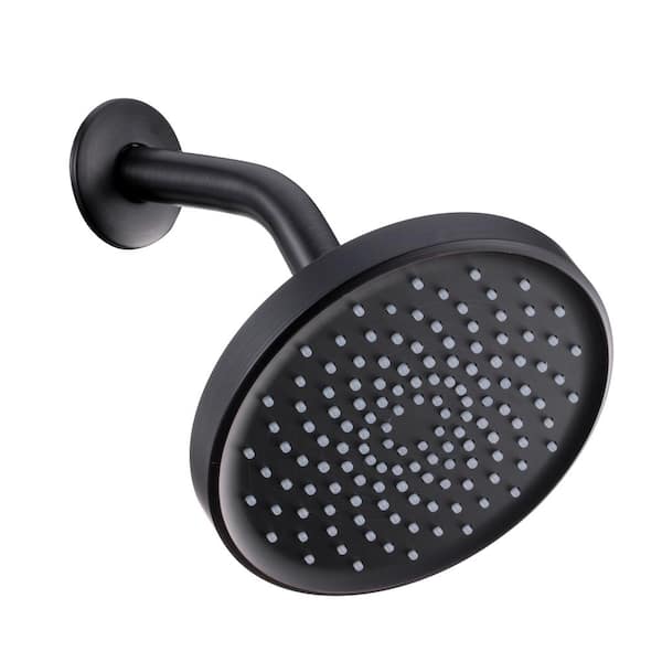 Boyel Living 1-Spray Pattern 6 in. Wall Mount Fixed Shower Head with 2.5 GPM and Shower Arm in Oil Rubbed Bronze