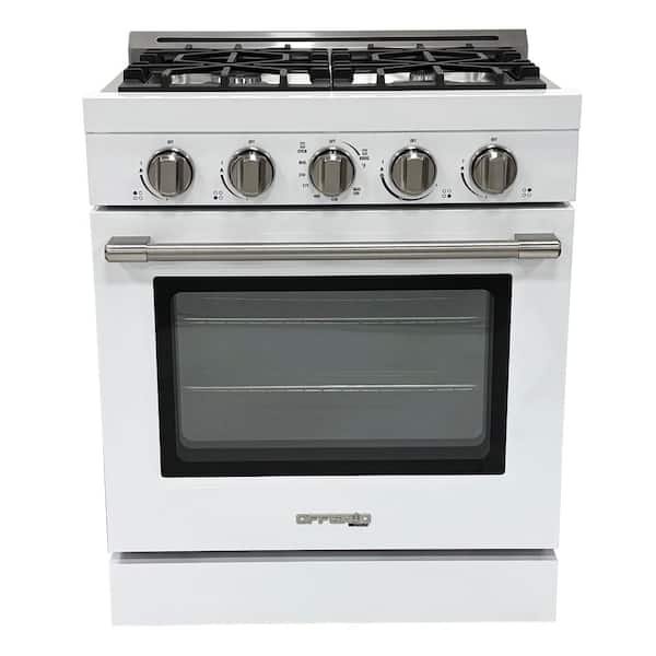 Off-Grid 30 in. 4-Burner Waist High Broiler Propane Range in White