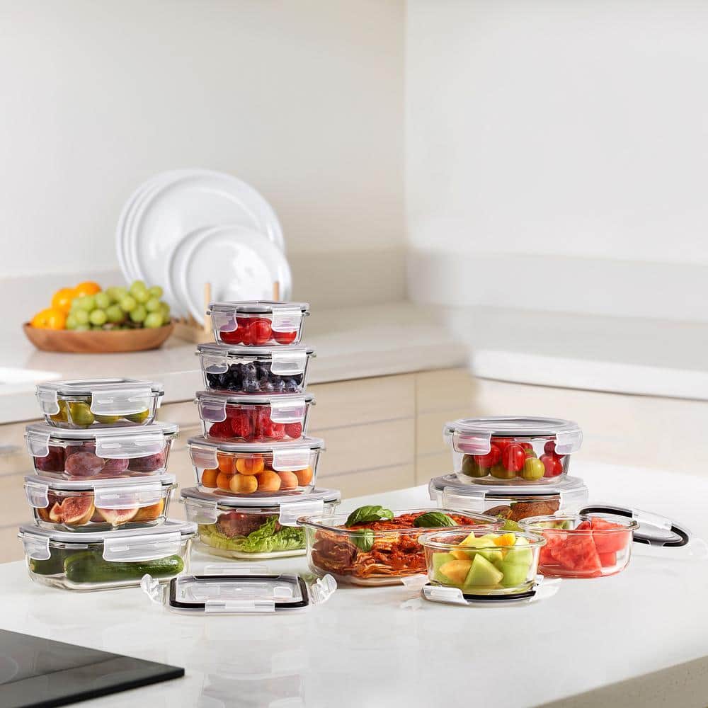 Sorbus 28-Piece Glass Food Storage Containers with Lids-Microwave, Dishwasher, and Oven Safe Meal Prep Containers SC-RSR14