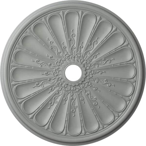 Ekena Millwork 31-1/2" x 3-5/8" ID x 1-1/2" Kirke Urethane Ceiling Medallion (Fits Canopies up to 3-5/8"), Primed White