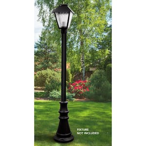 6 ft. Black Surface Mount Aluminum Lamp Post with Cast Aluminum Base and Decorative Polymer Cover Hardware Included