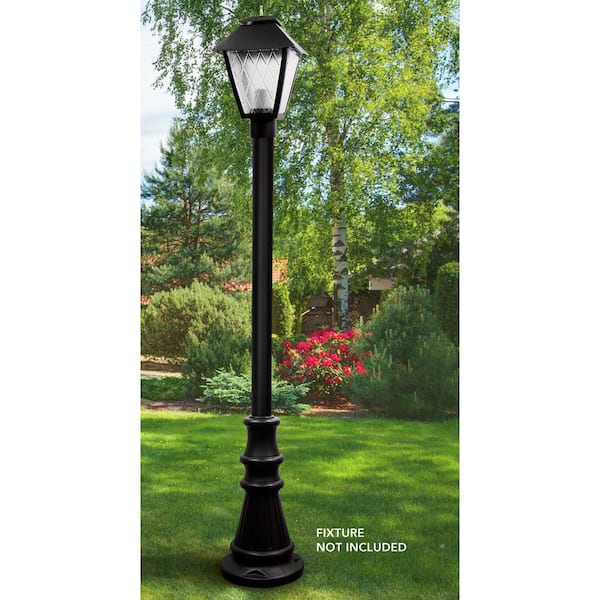 6 ft. Black Surface Mount Aluminum Lamp Post with Cast Aluminum Base and Decorative Polymer Cover Hardware Included