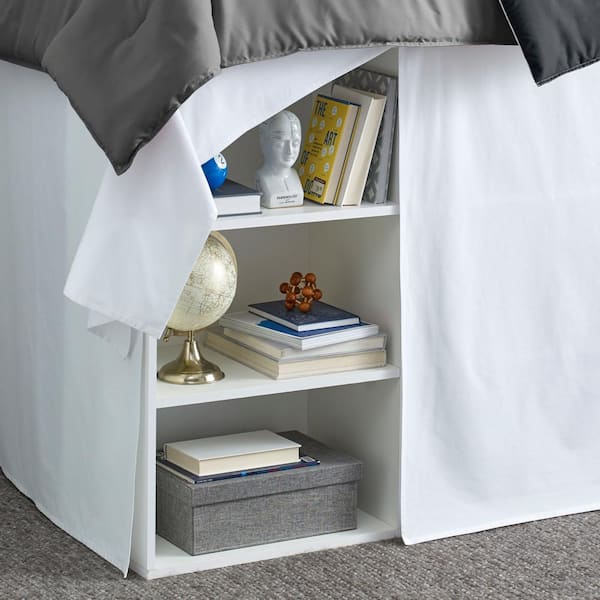 Twin XL-42 in. Drop Solid Dorm Cotton Bedskirt