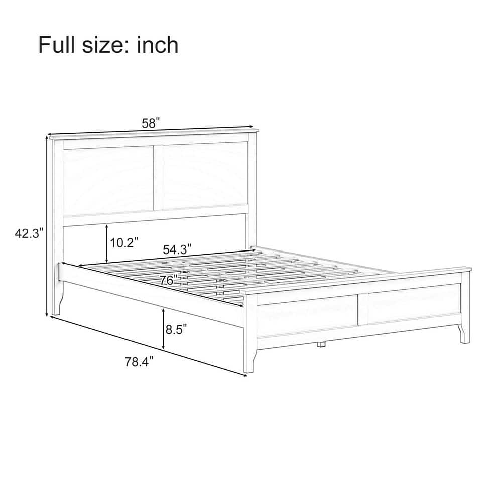 Morgan Modern Brown Wood Frame Full Size Platform Bed with Sturdy Wooden Slats Support - thumbnail 9