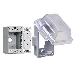 N3R In-Use Cover Kit - Extra Duty 15A WRTR Self-Test GFCI Outlet, Nonmetallic 1-Gang Box, Clear In-Use Outlet Cover