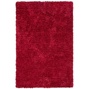 Madrid Shag Red 4 ft. x 6 ft. Solid Area Rug