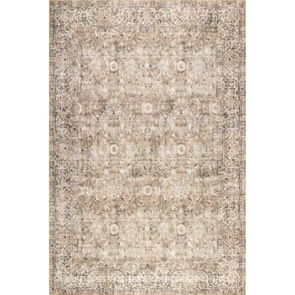 Hillstone Collection Traditional Vintage Medallion Elinda Dark Beige 10 ft. x 13 ft. Area Rug