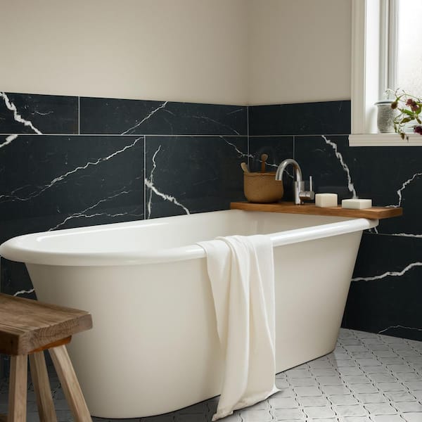 MSI Toucan Black 24 in. x 48 in. Polished Porcelain Marble Look