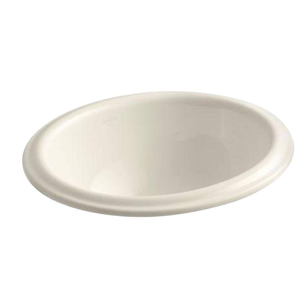 Kohler Intaglio Drop In Vitreous China Bathroom Sink In Almond K 2292 47 The Home Depot