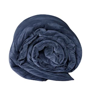 Navy 48 in. x 72 in. 10 lbs. Weighted Blanket with Minky Removable Cover