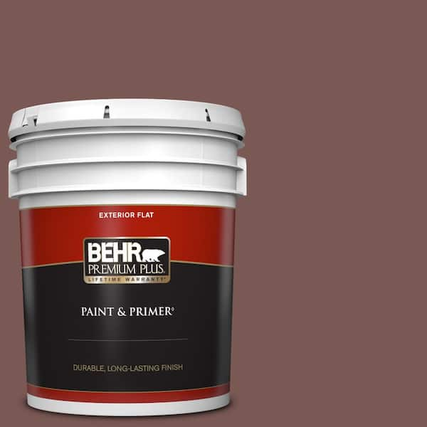 BEHR PREMIUM PLUS 5 gal. #700B-6 Sequoia Dusk Flat Exterior Paint & Primer