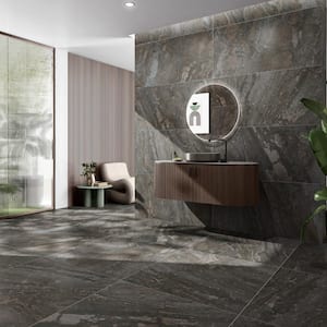 Sereno Earth Brown 35.43 in. x 35.43 in. Matte Porcelain Floor and Wall Tile (17.43 Sq. Ft./Case)