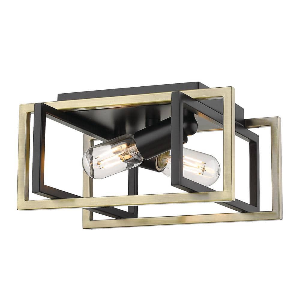 Reviews for Golden Lighting Tribeca 11.5 in. 2Light Black with Aged