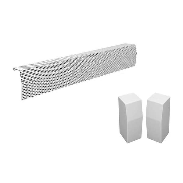 Baseboarders Premium Series 5 ft. Galvanized Steel Easy Slip-On Baseboard Heater Cover, Left and Right Endcaps [1] Cover, [2] Endcaps