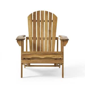 Classic Wood Adirondack Chair Recliner in Natural Stained