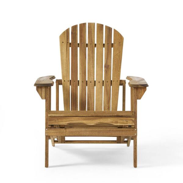maocao hoom Classic Wood Adirondack Chair Recliner in Natural Stained