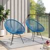 CORVUS Acapulco Peacock Blue Outdoor Lounge Chair Set of 2