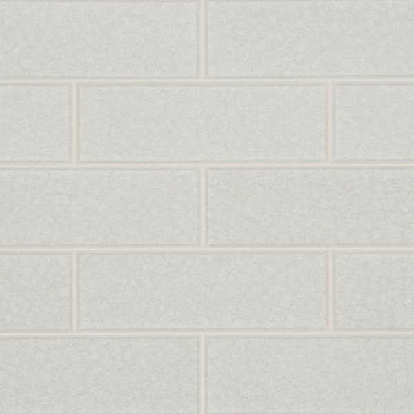 Frosted Icicle 3 in. x 9 in. Glass Subway Wall Tile (3.8 sq. ft./Case)