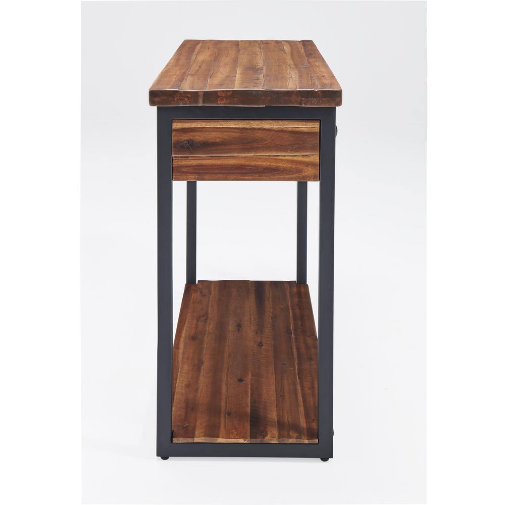 Claremont 46'' Rustic Wood and Metal Console Table with Storage